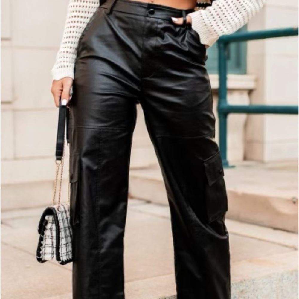Black leather pants